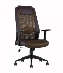 Кресло офисное TopChairs Studio, коричневое