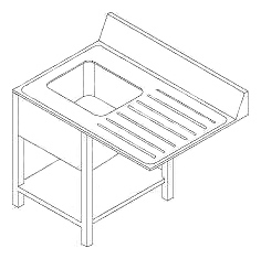 Стол с моечной с ванной Dihr A 20 SX